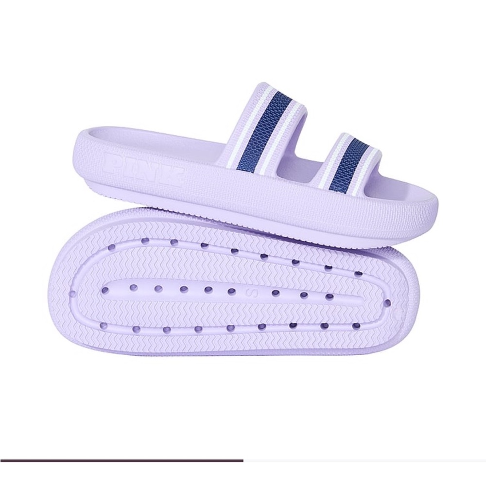 Victorias secret PINK DOUBLE STRAP PILLOW SLIDES Size Medium NWT.